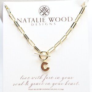 Natalie Wood Designs Gold Tone Letter Initial C Toggle Necklace $45 New